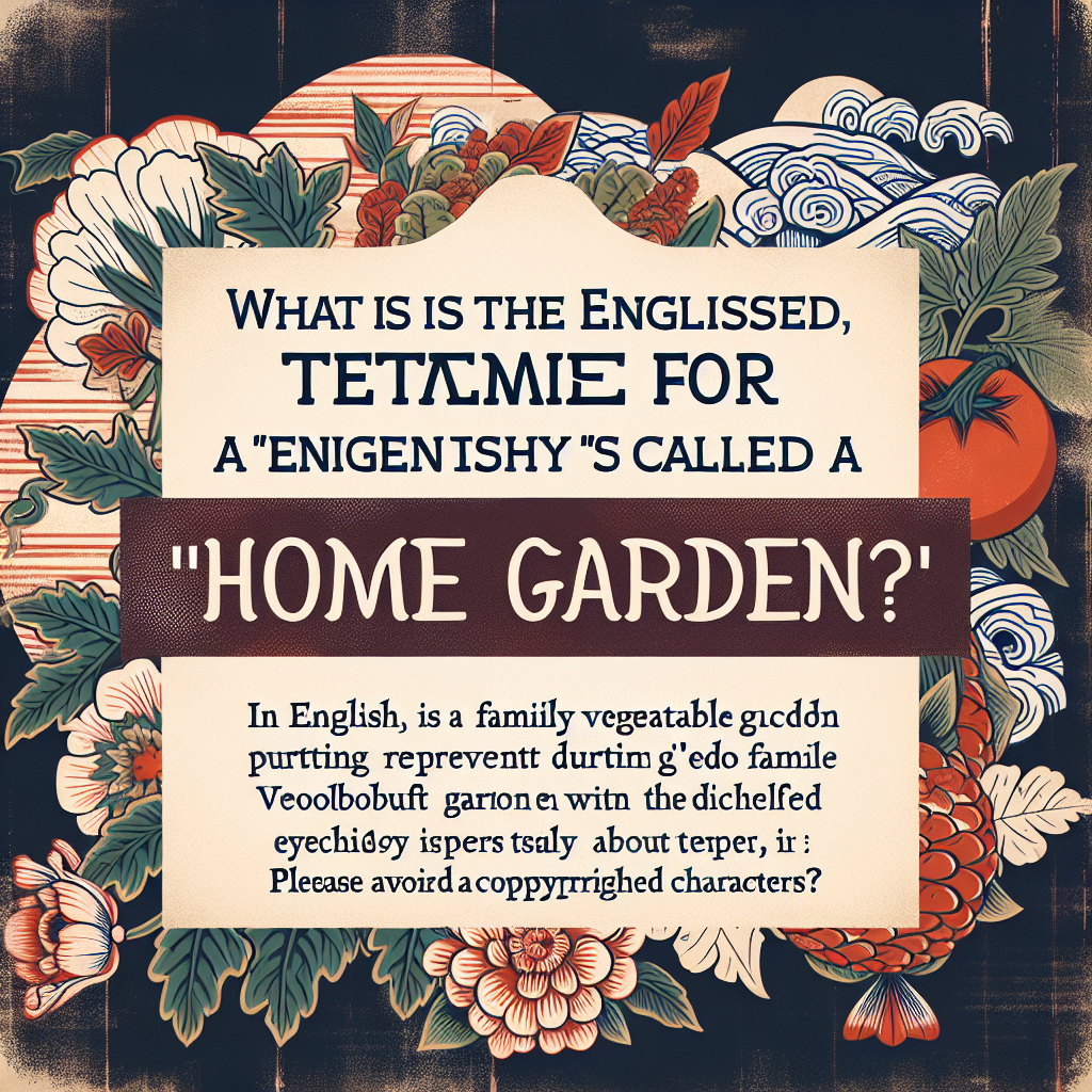家庭菜園は英語で「home garden」などが定番なんですね