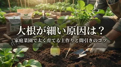 大根が細い原因は？家庭菜園で太く育てる土作りと間引きのコツ