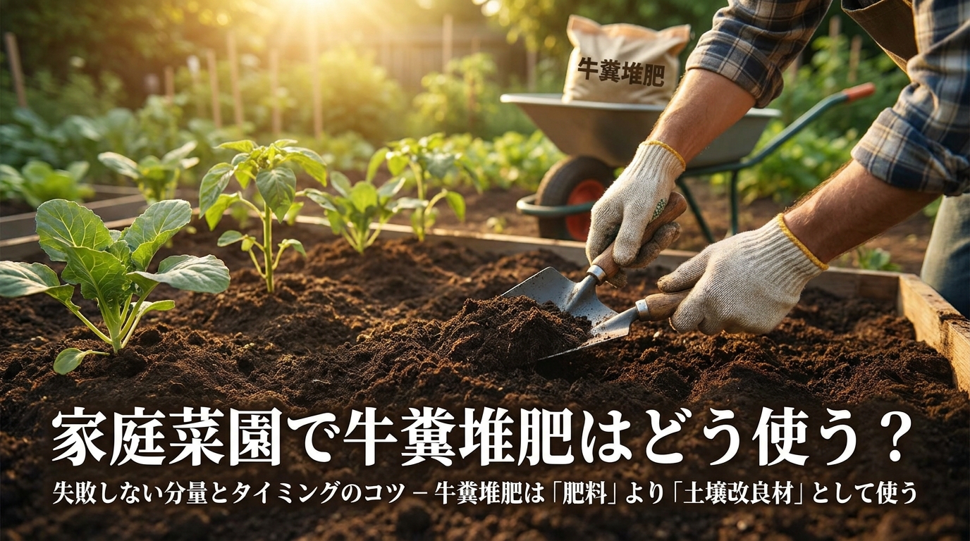 牛糞堆肥は「肥料」より「土壌改良材」として使う