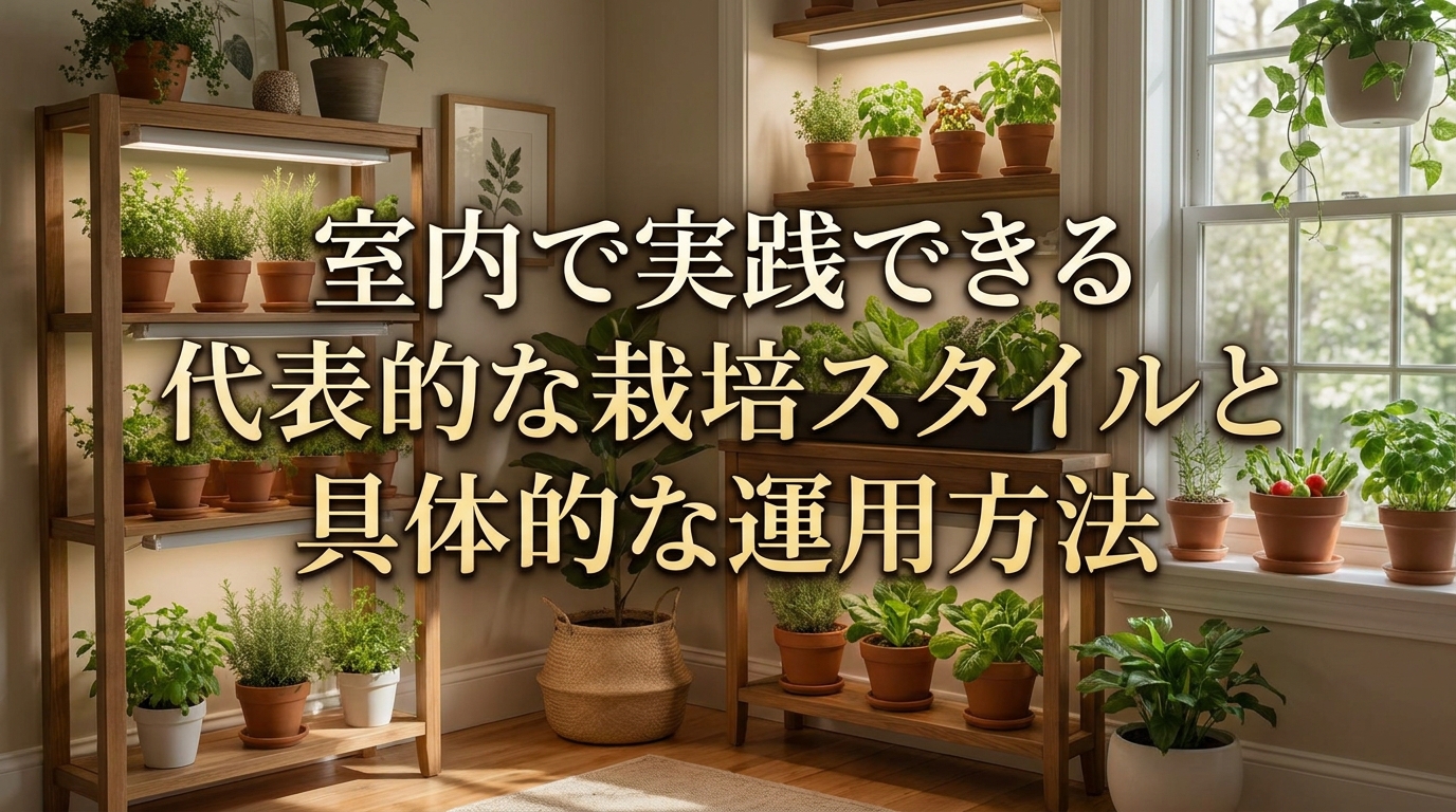 室内で実践できる代表的な栽培スタイルと具体的な運用方法