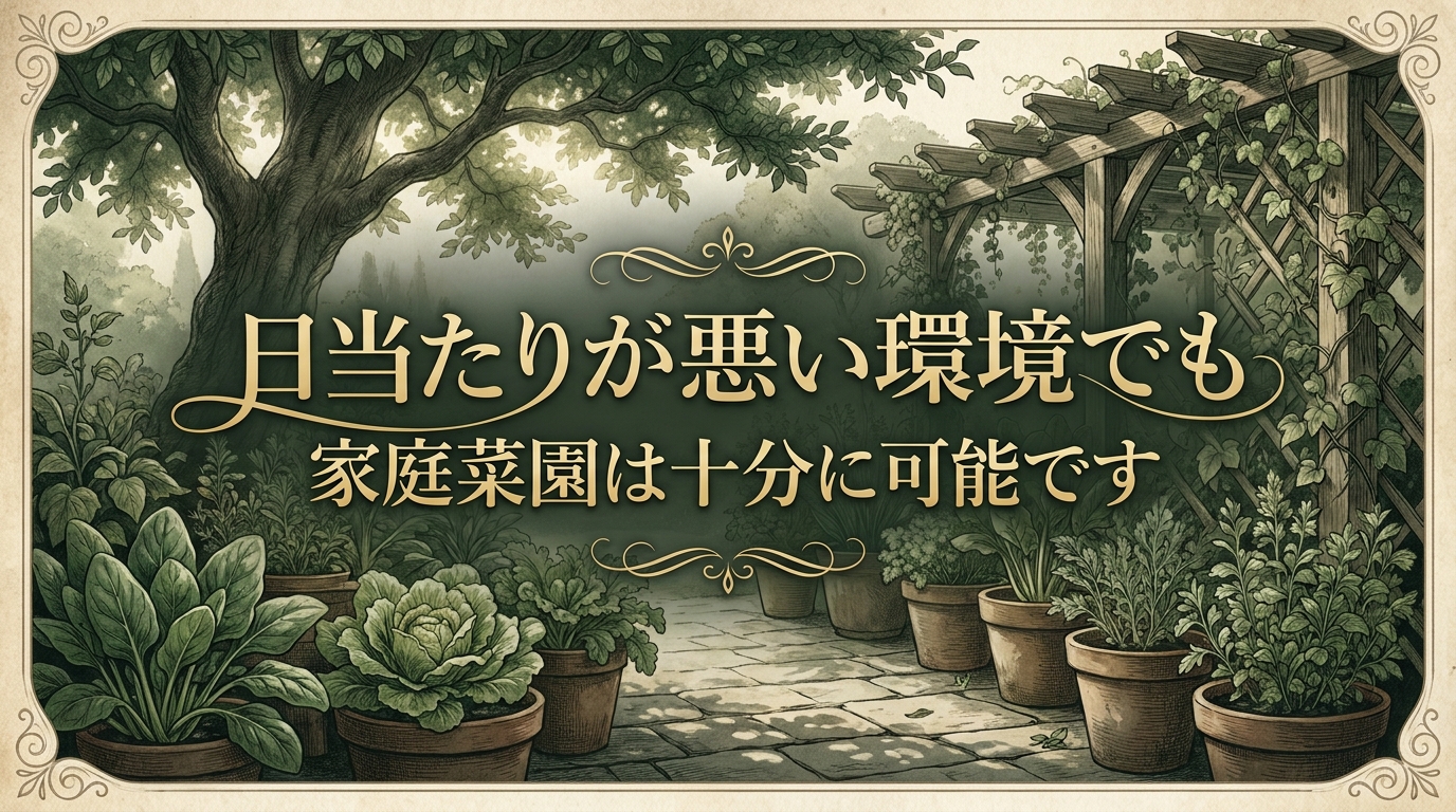 日当たりが悪い環境でも家庭菜園は十分に可能です