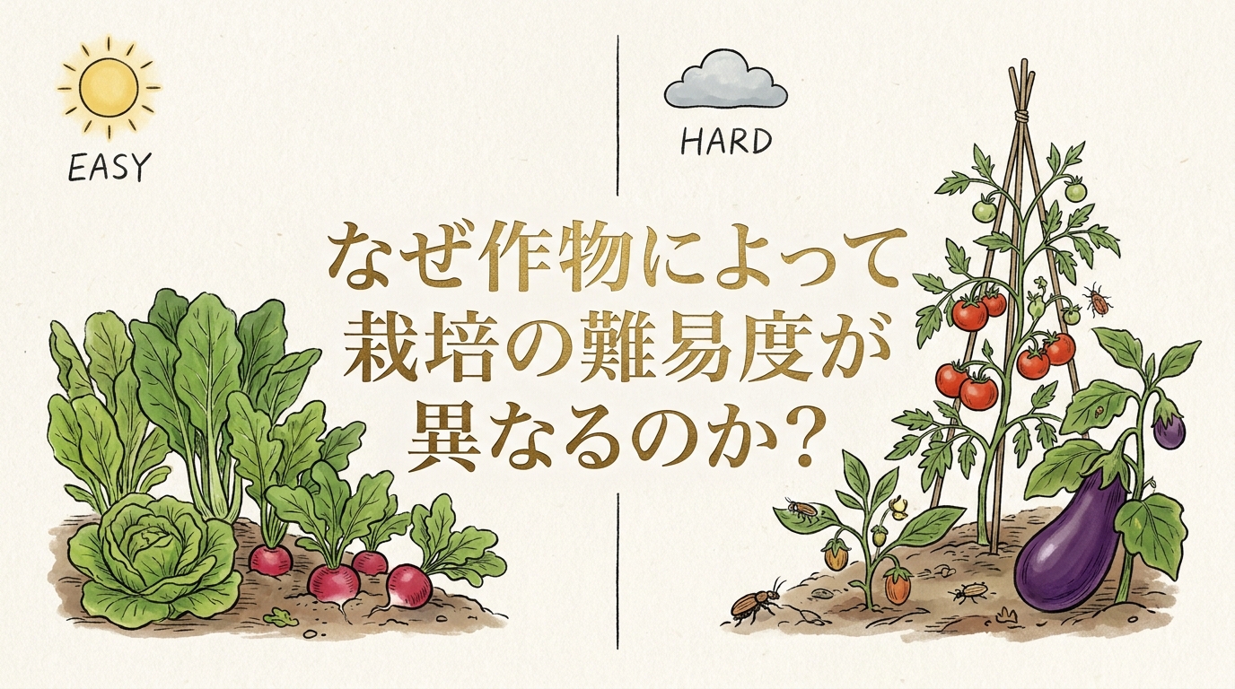 なぜ作物によって栽培の難易度が異なるのか？